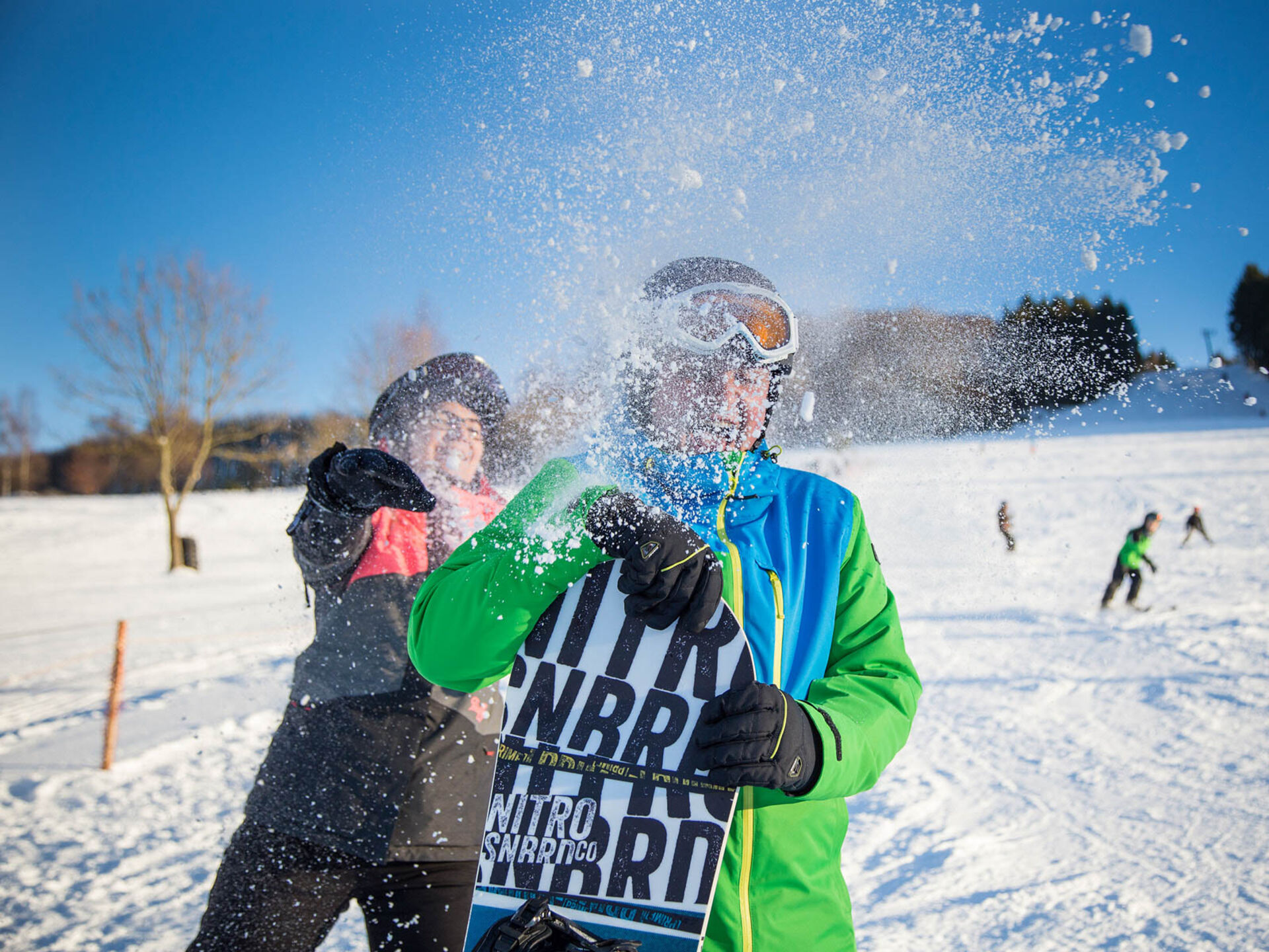 Snowboard fahren im Wintersportzentrum in Sellinghausen